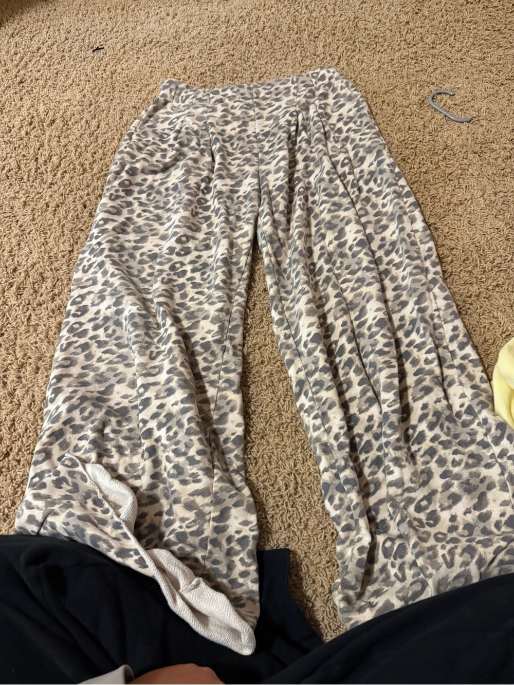 Aerie Leopard Print Wide Leg Lounge Pants - Neutral